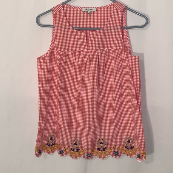 Madewell Embroidered Gingham Tank Top - Picture 5 of 8